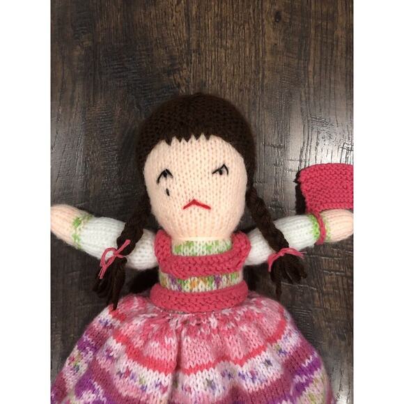 Topsy Turvey Knit Plush Handmade Doll - 2 Dolls in One - Reversible Happy Sad - Picture 12 of 16